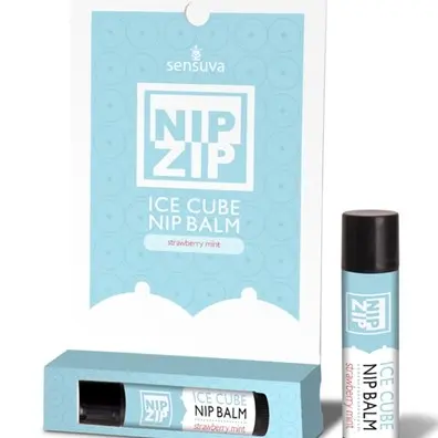 Nip Zip Ice Cube Nip Balm - Strawberry Mint - Tube Carded