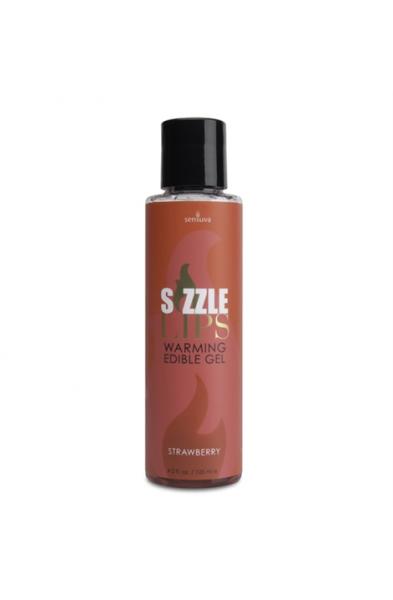 Sizzle Lips Warming Edible Gel - Strawberry - 4.2  Oz.