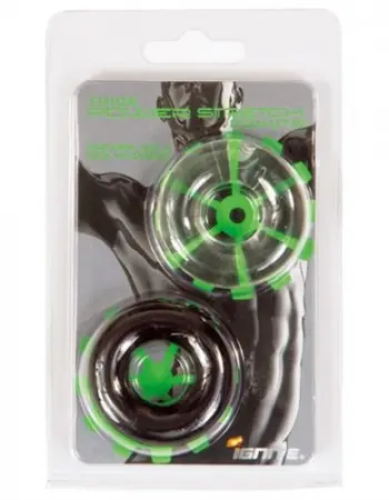 Thick Power Stretch Donuts - 2 Pack - Black and Clear