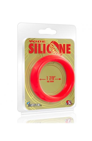 Wide Silicone Donut - Red - 1.88-Inch Diameter