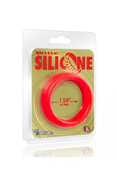 Wide Silicone Donut - Red - 1.75-Inch Diameter