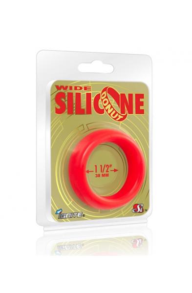 Wide Silicone Donut - Red - 1.5-Inch Diameter