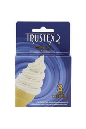 Trustex Flavored Lubricated Condoms - 3 Pack - Vanilla