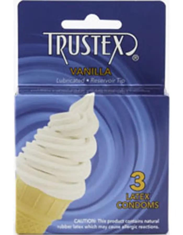 Trustex Flavored Lubricated Condoms - 3 Pack - Vanilla