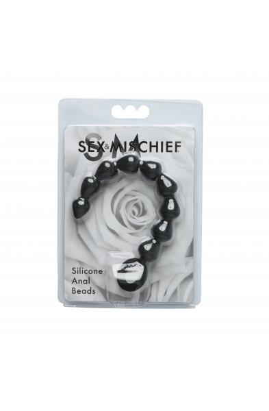 Sex and Mischief Silicone Anal Beads - Black