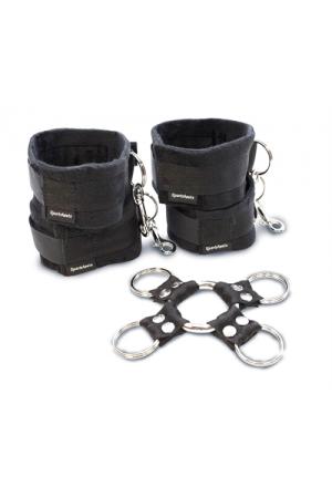 5 Piece Hog Tie and Cuff Set - Black