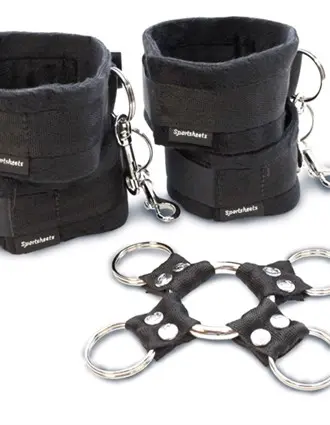 5 Piece Hog Tie and Cuff Set - Black