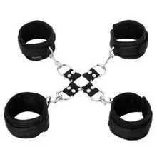 5 Piece Hog Tie and Cuff Set - Black