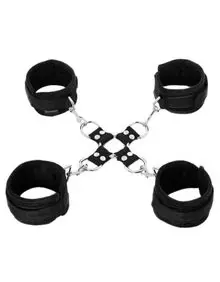 5 Piece Hog Tie and Cuff Set - Black