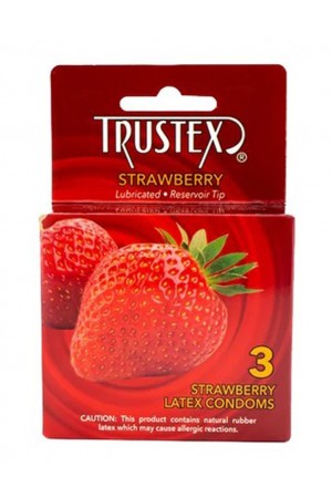 Trustex Flavored Lubricated Condoms - 3 Pack - Strawberry