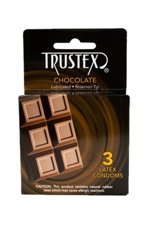 Trustex Flavored Lubricated Condoms - 3 Pack - Chocolate