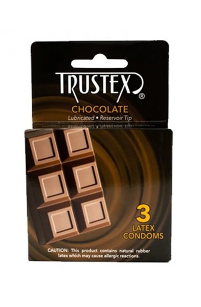 Trustex Flavored Lubricated Condoms - 3 Pack - Chocolate