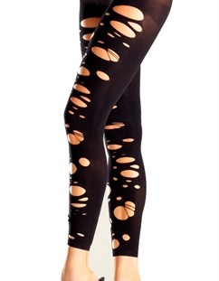 Black Ripped Tights - One Size
