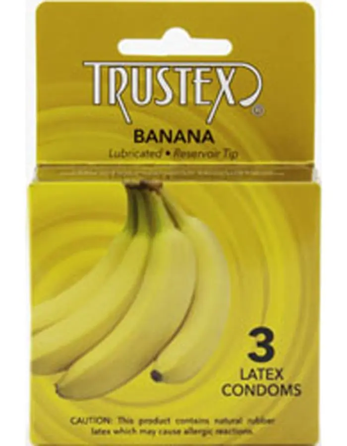 Trustex Flavored Lubricated Condoms - 3 Pack - Banana
