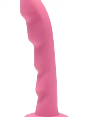 Ripples Silicone Dildo Strap on Compatible - Pink