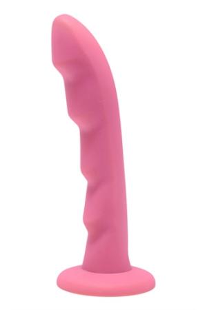 Ripples Silicone Dildo Strap on Compatible - Pink