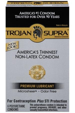 Trojan Supra Bareskin Non-Latex - 6 Pack