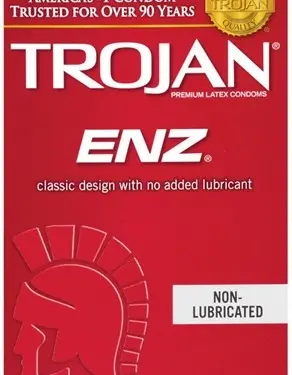 Trojan Enz Non-Lubricated Condoms - 12 Pack