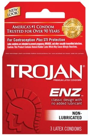 Trojan Enz Non-Lubricated Condoms - 3 Pack