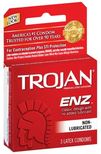 Trojan Enz Non-Lubricated Condoms - 3 Pack