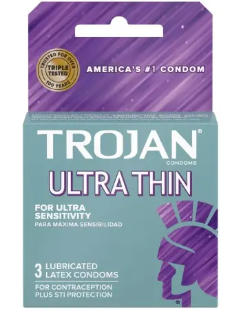 Trojan Sensitivity Ultra Thin Lubricated Condoms - 3 Pack