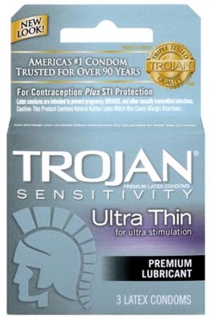 Trojan Sensitivity Ultra Thin Lubricated Condoms - 3 Pack