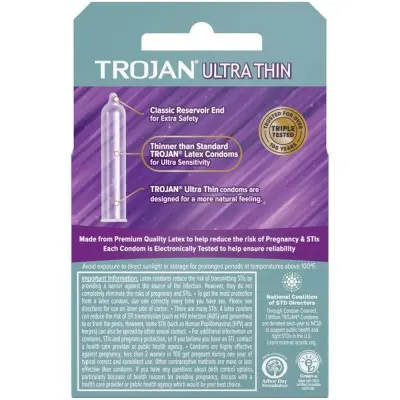 Trojan Sensitivity Ultra Thin Lubricated Condoms - 3 Pack