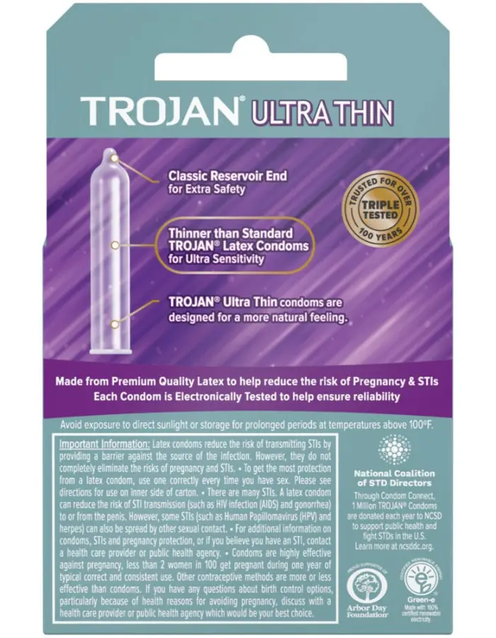 Trojan Sensitivity Ultra Thin Lubricated Condoms - 3 Pack