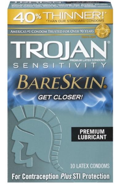 Trojan Sensitivity Bareskin Lubricated Condoms - 10 Pack