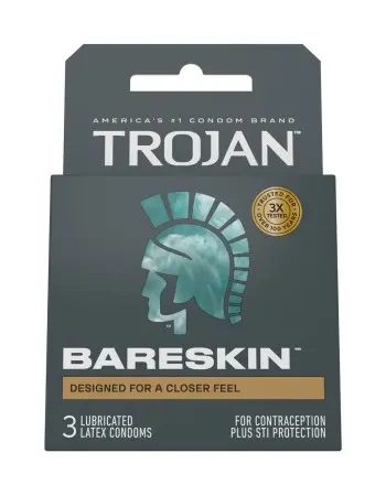 Trojan Sensitivity Bareskin Lubricated Condoms - 3 Pack