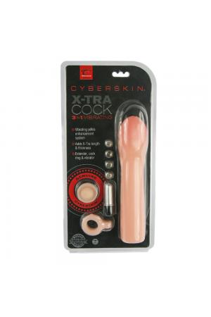 Cyberskin 3-in-1 Vibrating Xtra Cock - Light