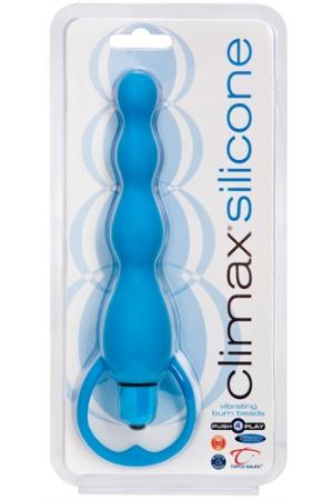 Climax Silicone Vibrating Bum Beads - Blue