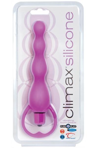 Climax Silicone Vibrating Bum Beads - Purple