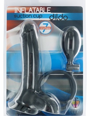 Inflatable Suction Cup Dong - Black