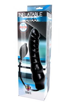 Inflatable 11 Inch Super Dong - Black