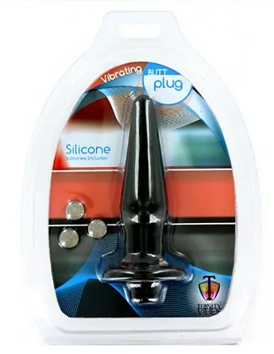 Silicone Vibrating Butt Plug - Small - Black