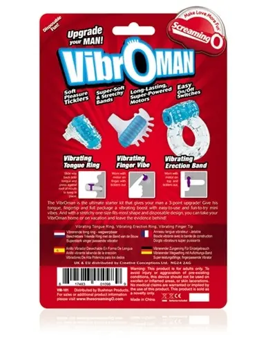 Screaming O Vibro Man - Each - Blue