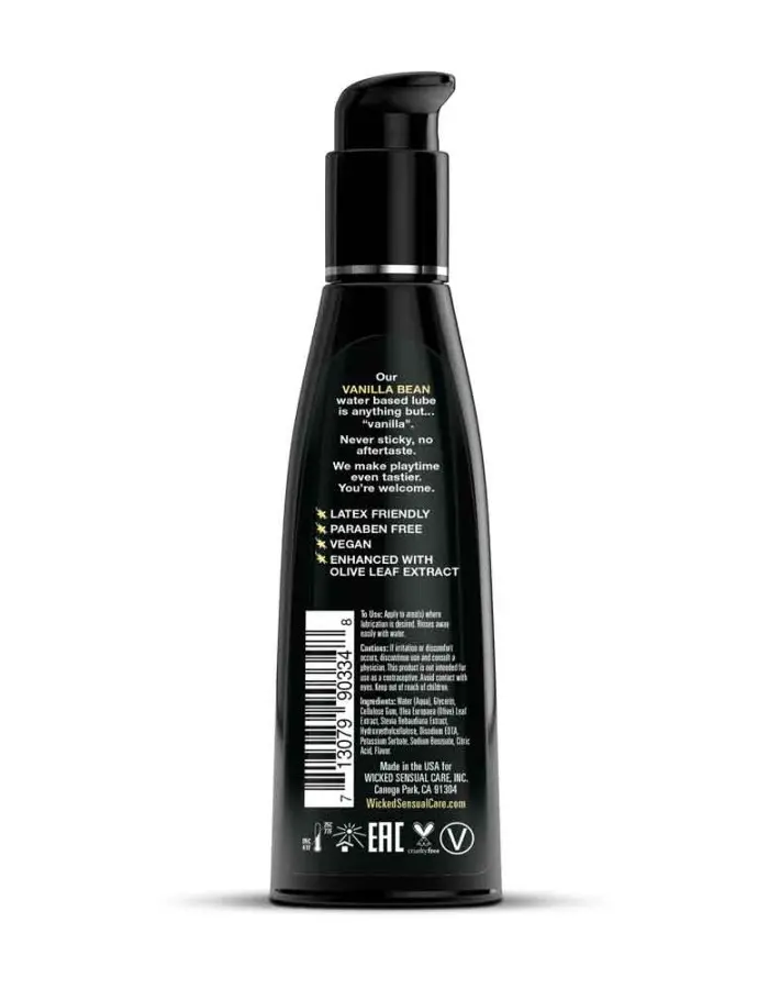 Aqua Vanilla Bean Flavored Water Based Intimate Lubricant - 4 Fl. Oz.