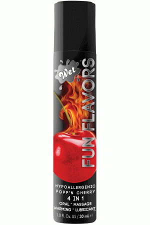 Wet Fun Flavors Popp'n Cherry  Warming  Lubricant  - 1 Fl. Oz.