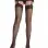 Fishnet Thigh Highs With Lace Top- One Size - Blk