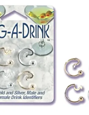 Ring a Drink Gold and Silver Male and Female Drink Identifiers