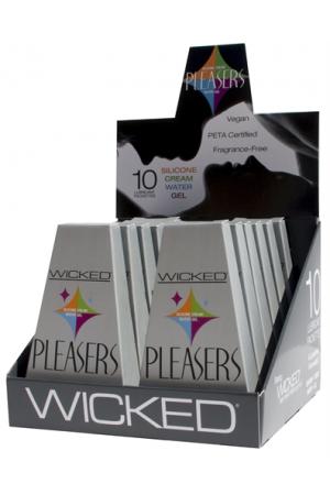 Pleasers - 12 Piece Display - Each Containing 10 Lubricant Packettes