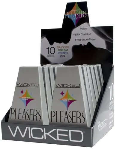 Pleasers - 12 Piece Display - Each Containing 10 Lubricant Packettes