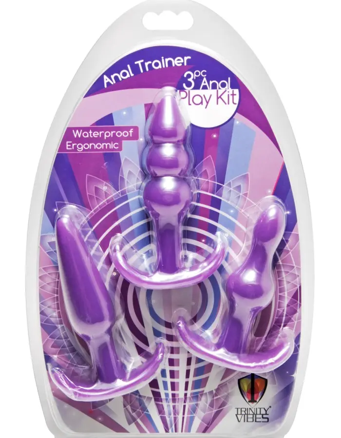 Anal Trainer 3 Piece Anal Play Kit - Purple