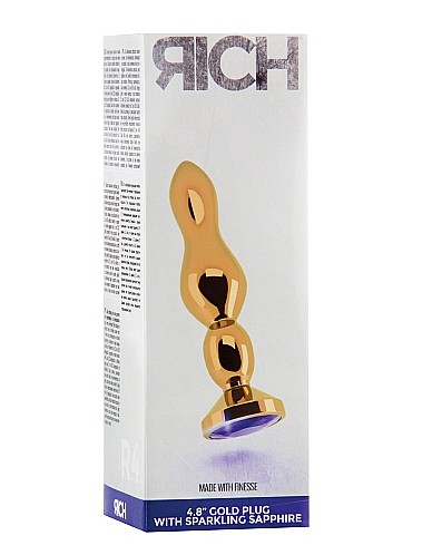 Rich R4 Gold Metal Plug - 4.8 Inch - Dark Purple Sapphire
