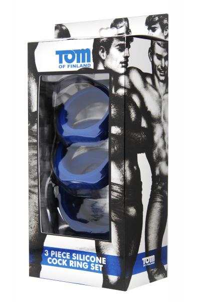 Tom of Finland 3 Pieces Silicone Cock Ring Set