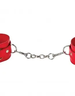 Leather Cuffs for Hands and Ankles - Red