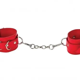 Leather Cuffs for Hands and Ankles - Red