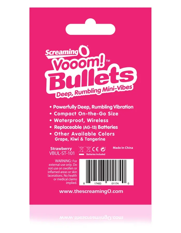 Vooom Bullets Mini-Vibes - Each - Strawberry