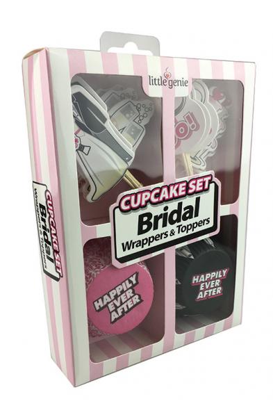 Cupcake Set - Bridal Wrappers & Toppers